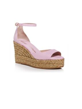 Stuart Weitzman Tia Espadrille Wedge Sandal in Pink size 8.5 new